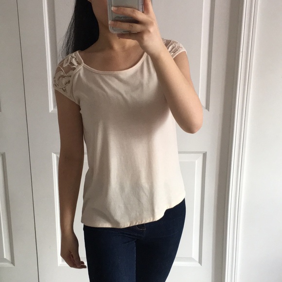 Lauter Brand - Cream Blouse With Lace Accents - Picture 1 of 8